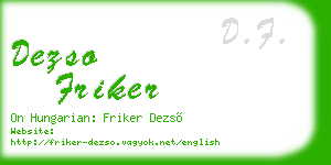dezso friker business card
